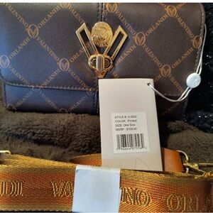 Valentino Orlandi Brown and Orange Crossbody Bag